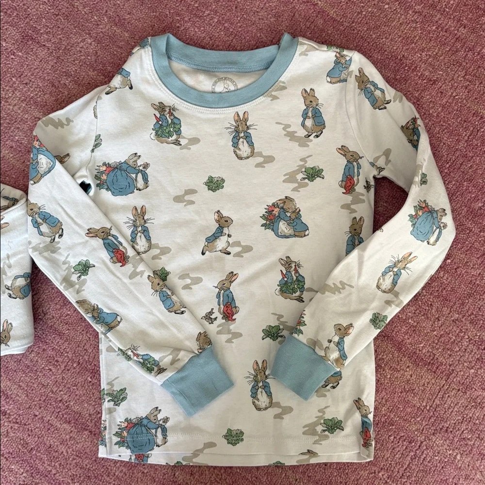 Pottery Barn Kids Organic Cotton Peter Rabbit Pajama Set - Unisex Easter PJs